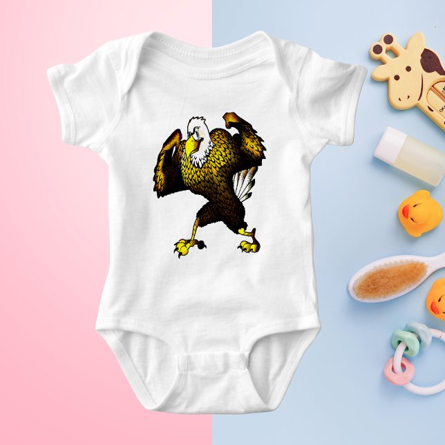Body Para Bebé Personalizado luchando contra el águila (Cartoon Fighting Eagle Baby Bodysuit)