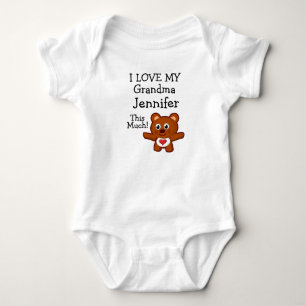 Body Para Bebé ¡Personalizado Me Encanta Mi Abuela (Su Nombre) T