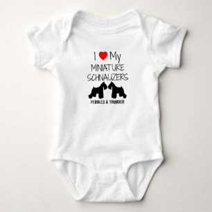 Body Para Bebé Personalizado Me Encanta Mis Schnauzers en miniatu