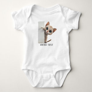 Body Para Bebé Personalizado Mensajes de texto lindo gato buscand