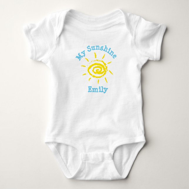 Body Para Bebé Personalizado Mi nombre de bebé Sunshine (Anverso)