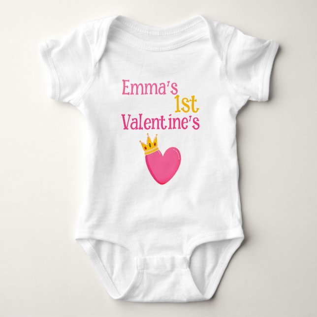Body Para Bebé Personalizado Mi primer niño bebé de SAN VALENTÍN (Anverso)