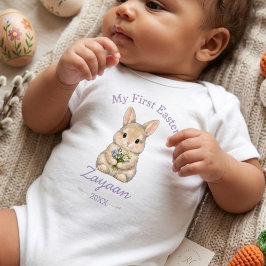 Body Para Bebé Personalizado Mi Primer Pascua 2026 Conejito Adora