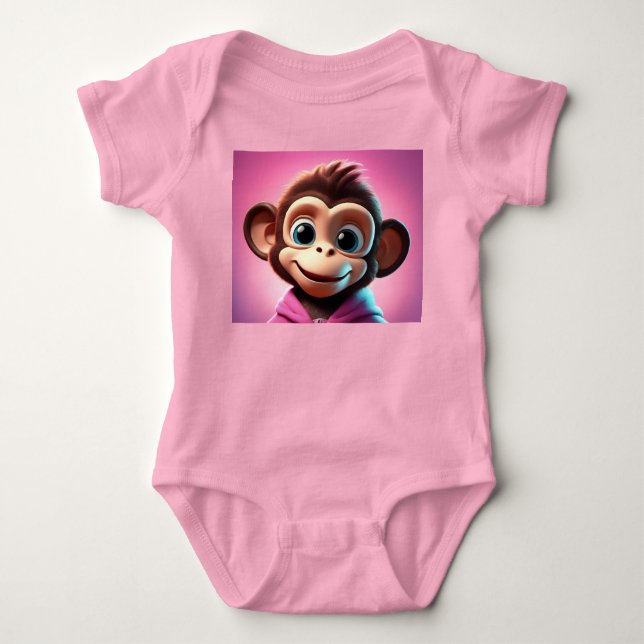Body Para Bebé Personalizado Monkey Baby Bodysuit (Anverso)