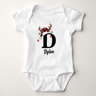 Body Para Bebé Personalizado Monograma Familia Navidad Santa Hat