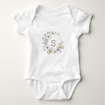 Personalizado Monograma Floral Niña Boho Sage Verd