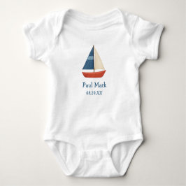 Body Para Bebé Personalizado Nautical Sailboat Baby Bodysuit
