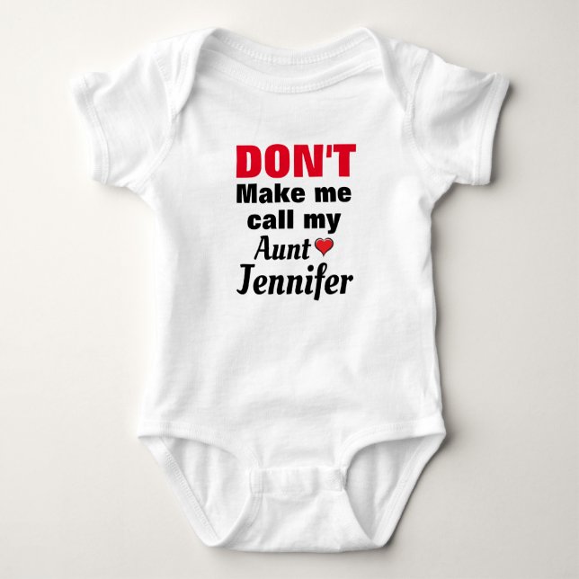 Body Para Bebé PERSONALIZADO No me hagas llamar a mi tía (Anverso)