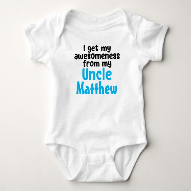 Body Para Bebé Personalizado Obtengo Mi Conciencia De Mi Tío (Anverso)