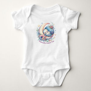Body Para Bebé Personalizado Pajarito de Bebé Dormido en la Luna