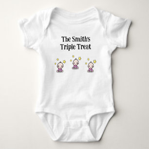 Body Para Bebé personalizado para chicas triplet, idea de regalo,