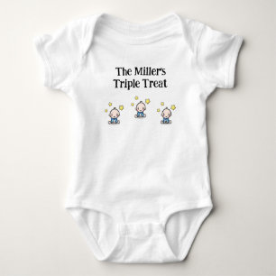 Body Para Bebé personalizado para niños de triplete, idea de rega