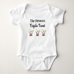 Body Para Bebé Personalizado Para Triplets, Triplets Gift Idea,