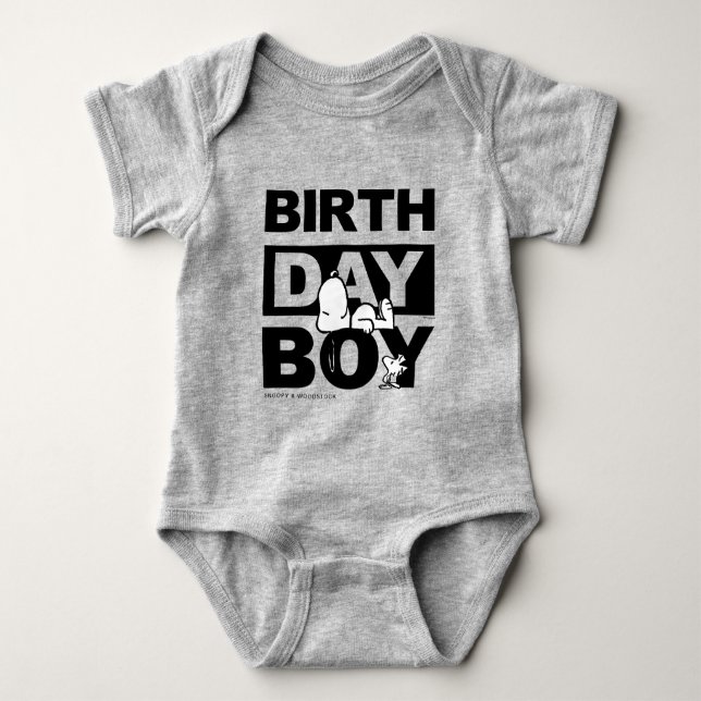 Body Para Bebé Personalizado Peanuts | Noopy Birthday Boy (Anverso)