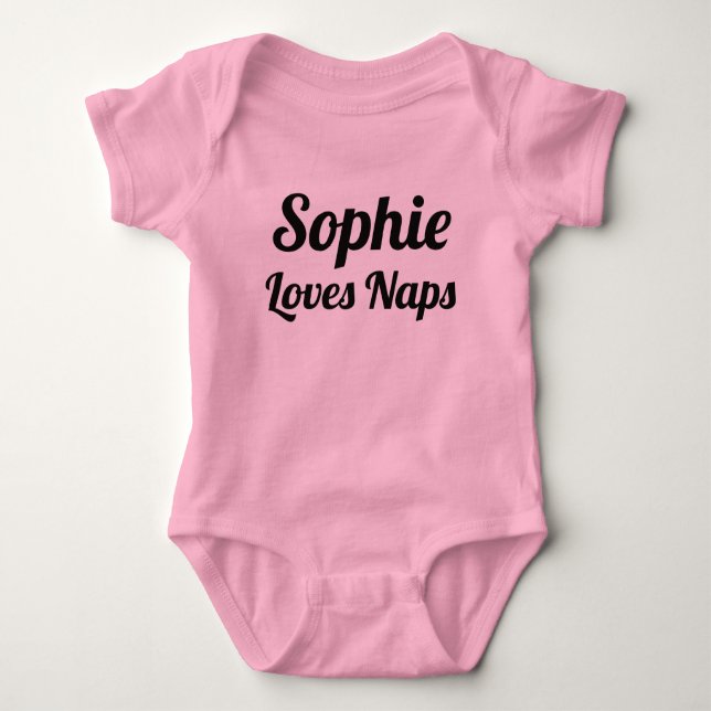 Body Para Bebé Personalizado personalizar Loves Naps Lema Baby Bo (Anverso)