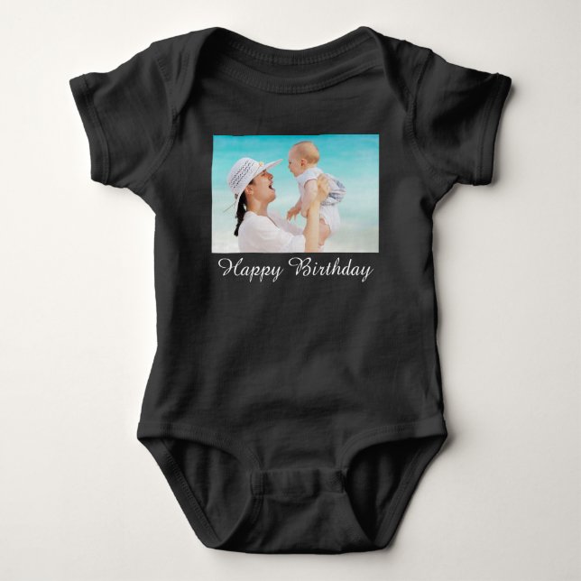 Body Para Bebé Personalizado Photo Baby Bodysuit, Tu Foto Aquí (Anverso)
