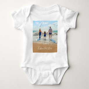 Body Para Bebé Personalizado Photo Text Baby Bodysuit con tus fot