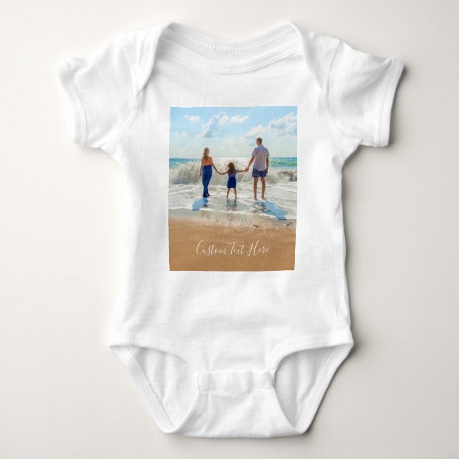 Body Para Bebé Personalizado Photo Text Baby Bodysuit con tus fot (Anverso)