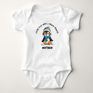 Body Para Bebé Personalizado Pingüino Bebé - ¡Salve con un corazó