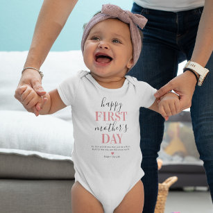 Body Para Bebé Personalizado Pink First Mother's Day