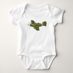 Body Para Bebé Personalizado retro avión de combate