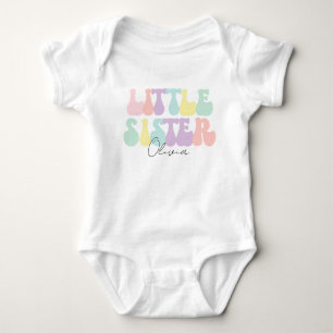 Body Para Bebé Personalizado Retro Pastel Hermana Menor Personali