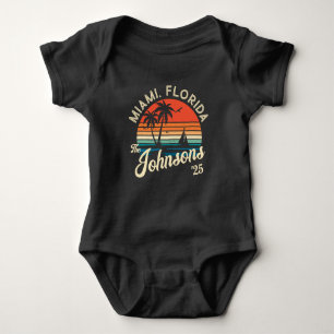 Body Para Bebé Personalizado Retro Sunset Family Beach Mateo