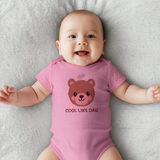Body Para Bebé Personalizado Rosa Divertido Como Papá (Subido por el creador)