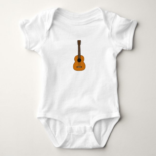 Body Para Bebé Personalizado simple de guitarra acústica (Anverso)