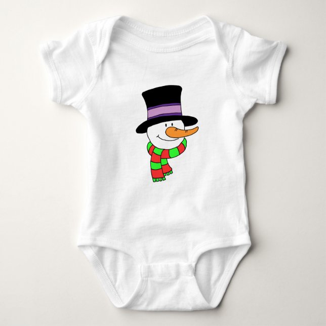 Body Para Bebé Personalizado Snowman (Anverso)