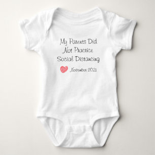 Body Para Bebé Personalizado social distanciamiento Baby Bodysuit