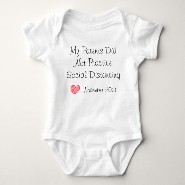 Body Para Bebé Personalizado social distanciamiento Baby Bodysuit (Anverso)