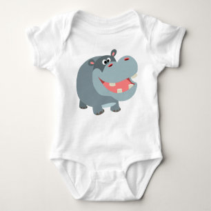 Body Para Bebé Personalizado sonriente lindo Hippo Baby Bodysuit