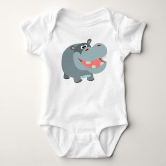 Body Para Bebé Personalizado sonriente lindo Hippo Baby Bodysuit