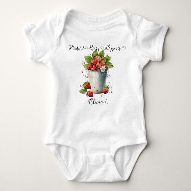 Body Para Bebé Personalizado Strawberry pun - La abundancia de la (Anverso)