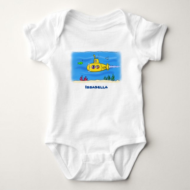 Body Para Bebé Personalizado submarino feliz (Anverso)