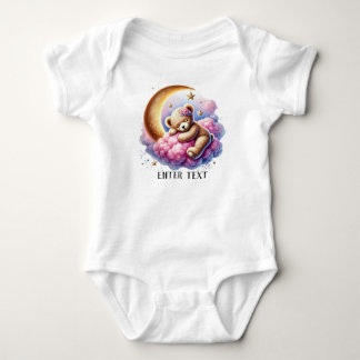 Body Para Bebé Personalizado Texto Bebé Cute Dormir Oso De Teddy