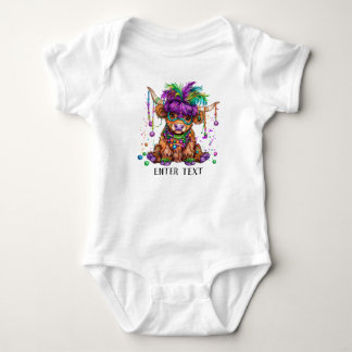 Body Para Bebé Personalizado Texto Bebé Cute Mardi Gras Vaca High
