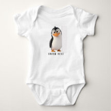 Personalizado Texto Cute Pingüino Peeking Baby Bod