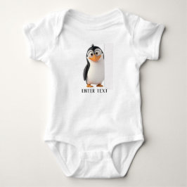 Body Para Bebé Personalizado Texto Cute Pingüino Peeking Baby Bod