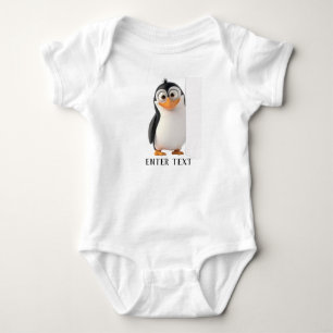 Body Para Bebé Personalizado Texto Cute Pingüino Peeking Baby Bod