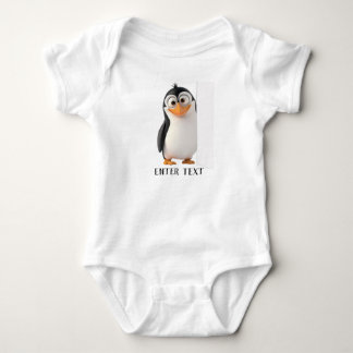 Body Para Bebé Personalizado Texto Cute Pingüino Peeking Baby Bod