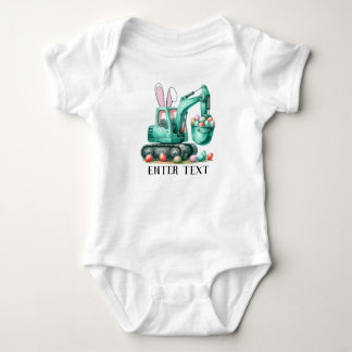 Body Para Bebé Personalizado Texto Niña Huevos Excavadora Constru
