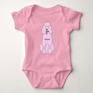 Body Para Bebé Personalizado Texto Pink Poodle