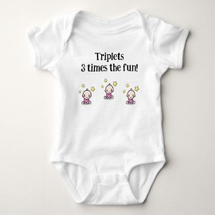 Body Para Bebé Personalizado Triplets Baby Gift, Chicas Triplet r