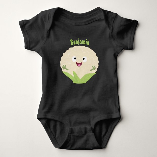 Body Para Bebé Personalizado vegetal de coliflor alegre y dulce (Anverso)