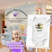 Personalizado Whimsical Wonders Baby Frog Bodysuit