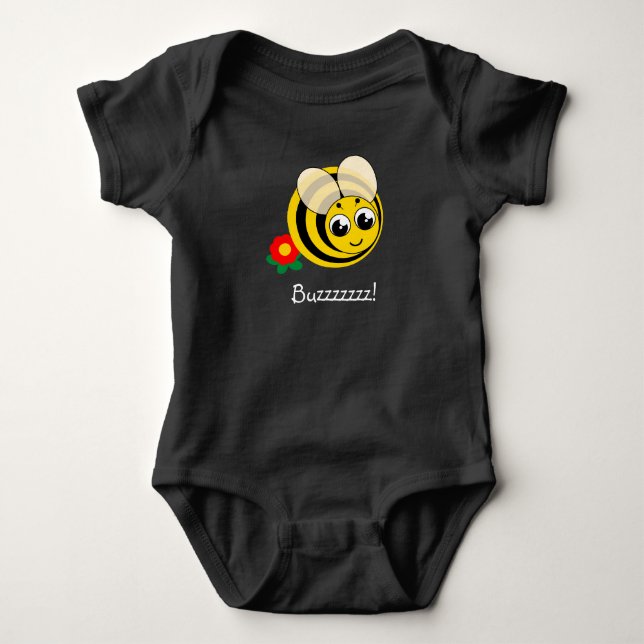 Body Para Bebé Personalizar, abeja linda, abeja torcida o abeja m (Anverso)