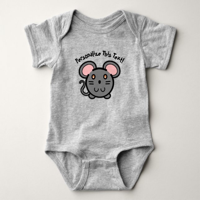 Body Para Bebé PERSONALIZAR Camiseta De Gray Mousie (Anverso)
