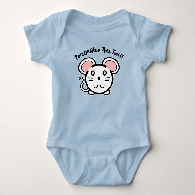 Body Para Bebé PERSONALIZAR Camiseta de Mousie Blanco (Anverso)